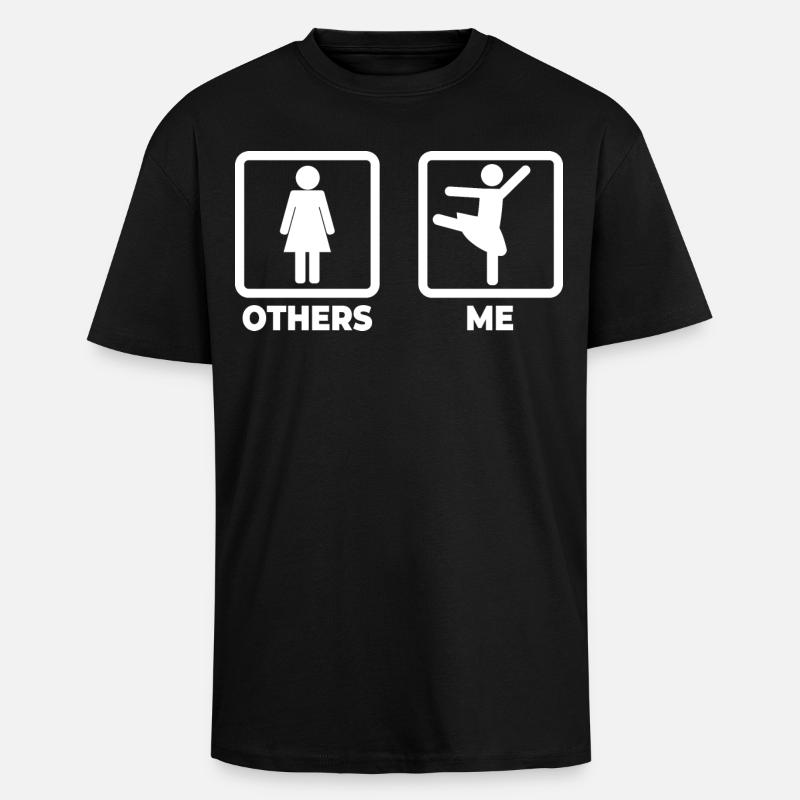 Ballet Dancer Stick Figure - Unisex Oversized Heavyweight T-shirt - black