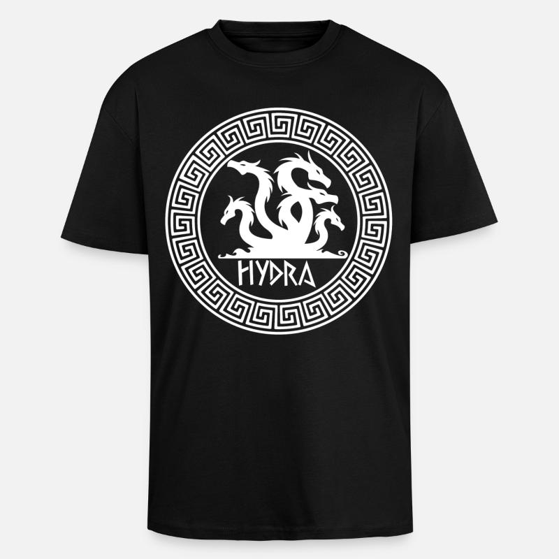 Symbole de l'hydre blanche - T-shirt unisexe oversize épais - noir