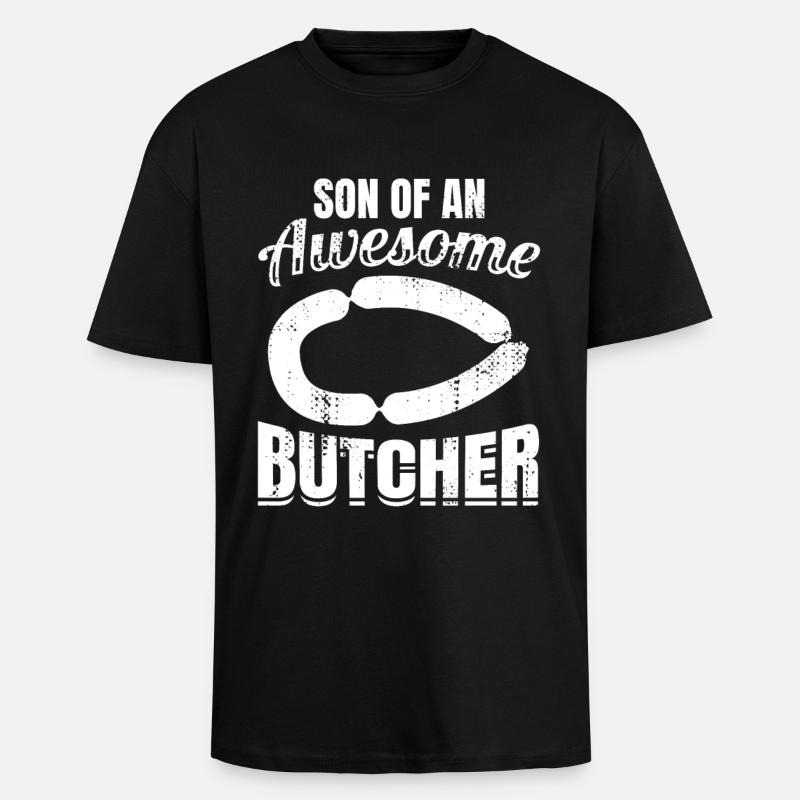 Sohn eines Metzgers - Oversized Heavyweight Unisex T-Shirt - Schwarz