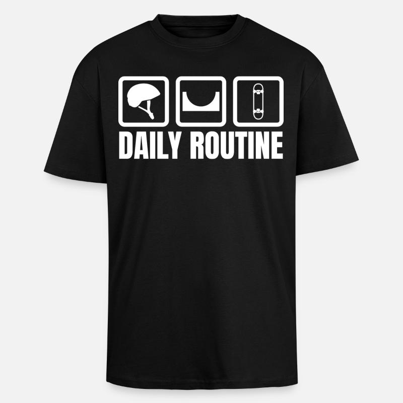 Skater Routine - Oversized Heavyweight Unisex T-Shirt - Schwarz