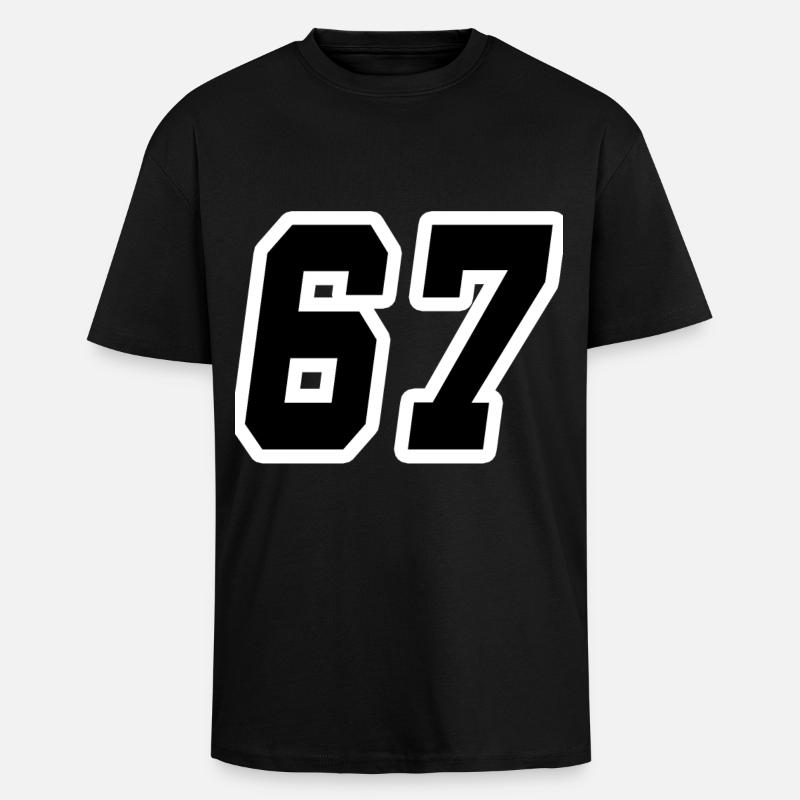 Nummer siebenundsechzig 67 - Oversized Heavyweight Unisex T-Shirt - Schwarz