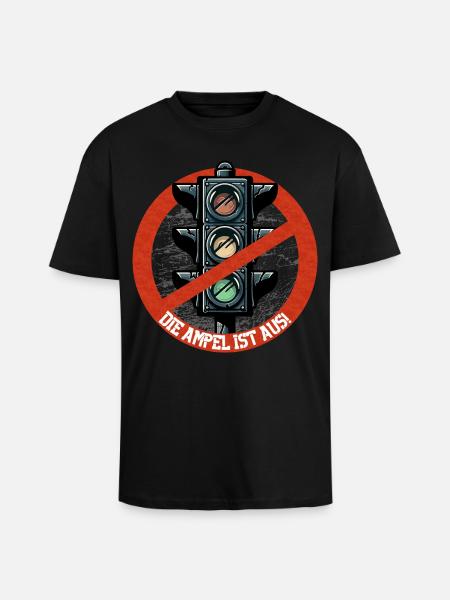 Die AMPEL ist AUS! - Oversized Heavyweight Unisex T-Shirt - Schwarz