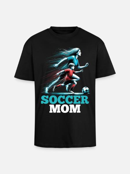 Soccer Mom Soccer Gift - Unisex Oversized Heavyweight T-shirt - black