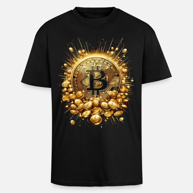 Bitcoin Explosion Krypto Enthusiasten - Oversized Heavyweight Unisex T-Shirt - Schwarz