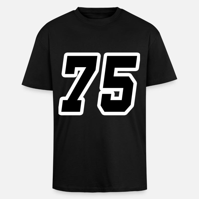 Nummer fünfundsiebzig 75 - Oversized Heavyweight Unisex T-Shirt - Schwarz