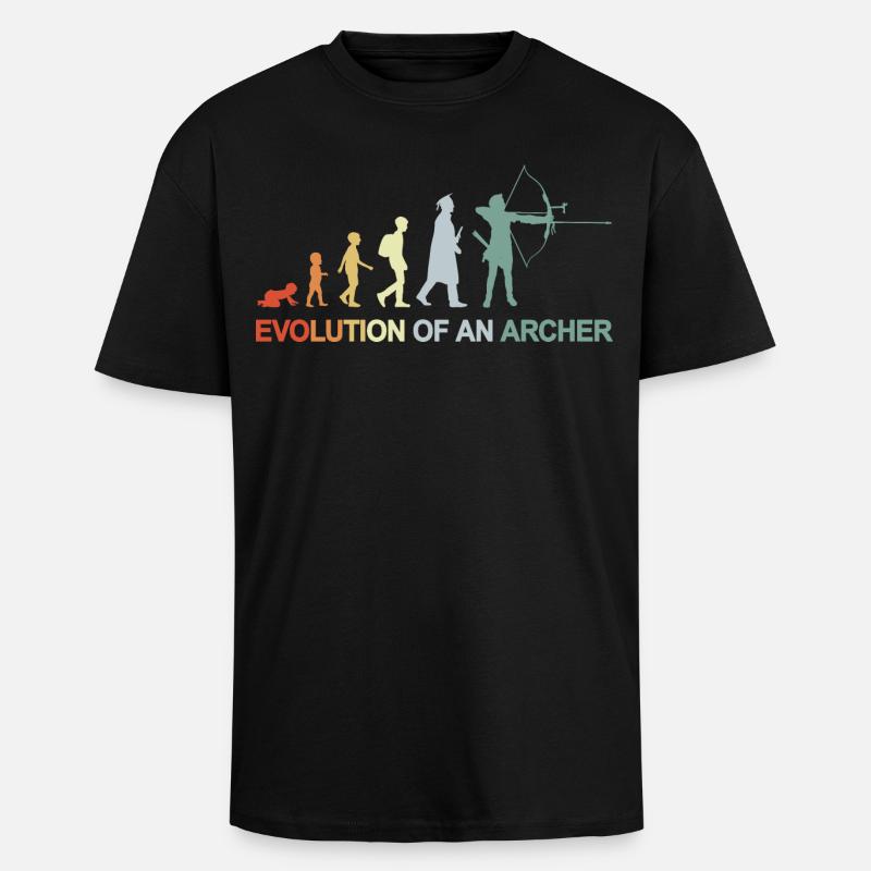 Évolution des archers - T-shirt unisexe oversize épais - noir