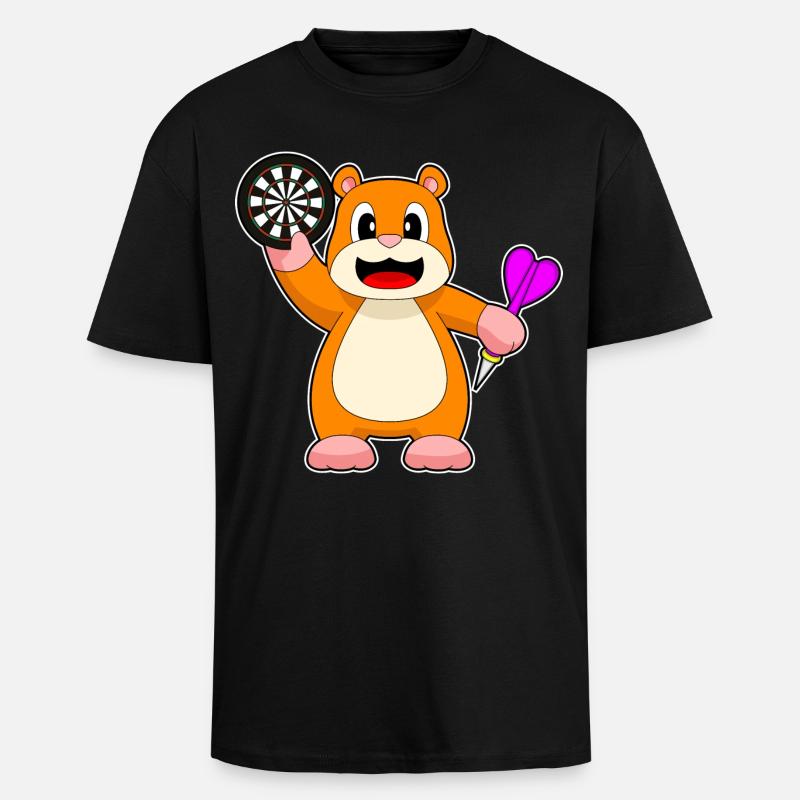 Cible de fléchettes de hamster - T-shirt unisexe oversize épais - noir