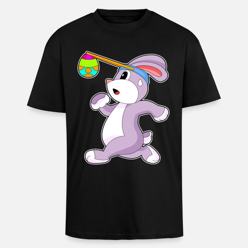 Bunny Easter Jogging - Unisex Oversized Heavyweight T-shirt - black