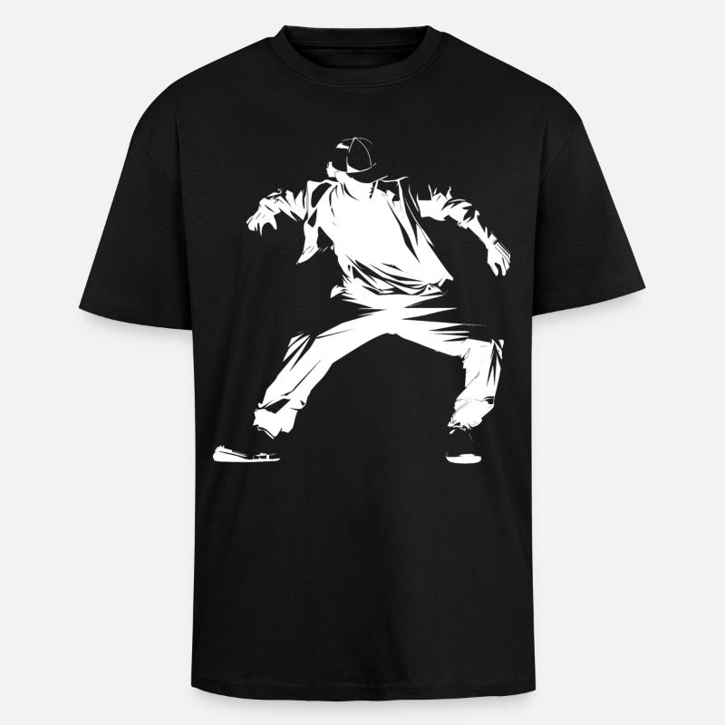 Graphismes Breakdancer - T-shirt unisexe oversize épais - noir
