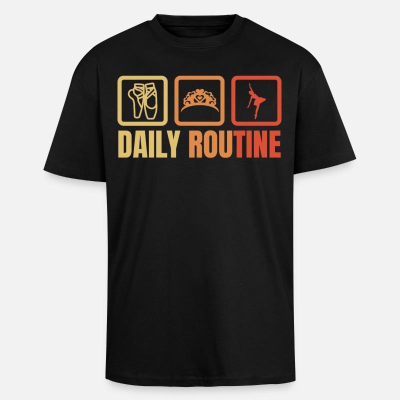 Routine quotidienne de ballet - T-shirt unisexe oversize épais - noir