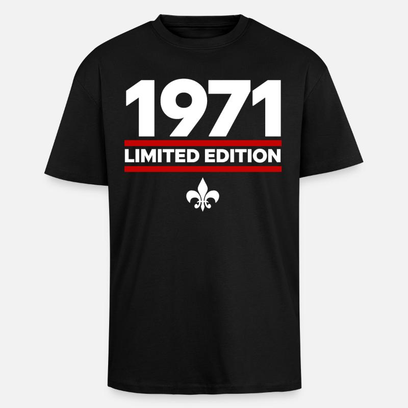 Édition limitée de 1971 - T-shirt unisexe oversize épais - noir