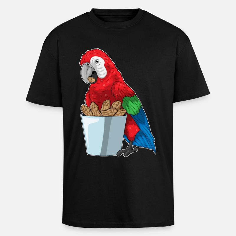 Papagei Erdnüsse - Oversized Heavyweight Unisex T-Shirt - Schwarz