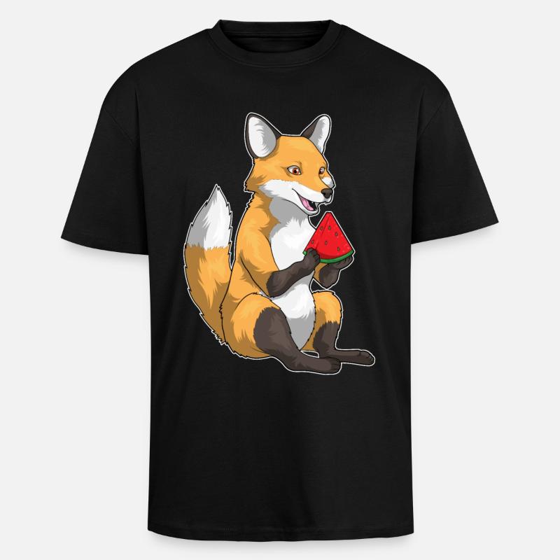 Fruit de la pastèque Fox - T-shirt unisexe oversize épais - noir