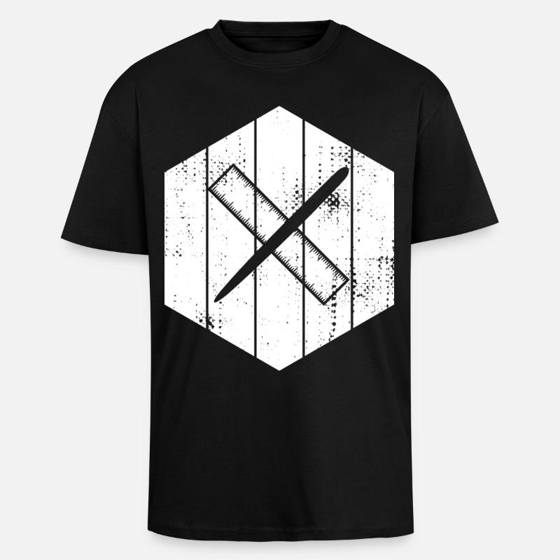 Zeichnen mit Stift und Lineal - Oversized Heavyweight Unisex T-Shirt - Schwarz