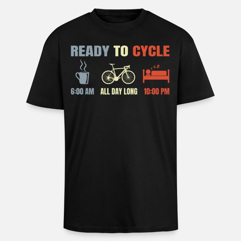 Cyclists schedule - Unisex Oversized Heavyweight T-shirt - black