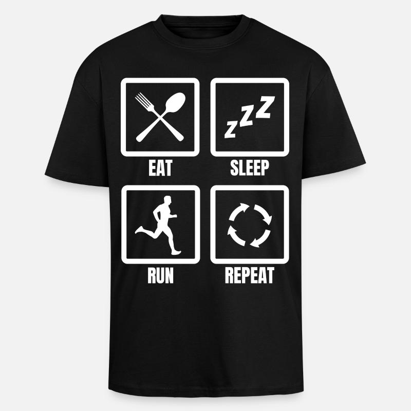 Routine du coureur - T-shirt unisexe oversize épais - noir