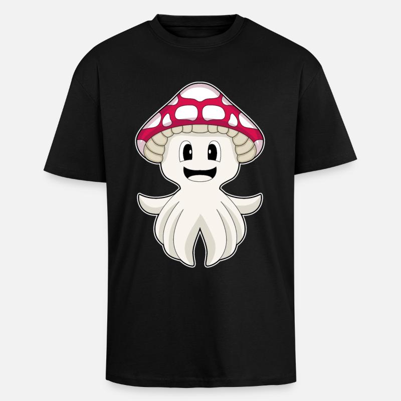 Champignon poulpe - T-shirt unisexe oversize épais - noir