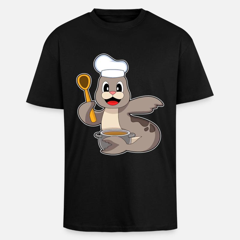 Cuisinier Sceller Cuisson Cuisson Cuisson - T-shirt unisexe oversize épais - noir