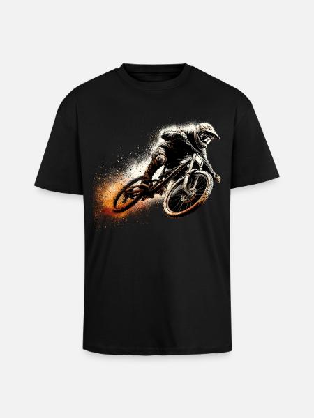 MTB Mountainbiking Mountainbiken Geschenk - Oversized Heavyweight Unisex T-Shirt - Schwarz