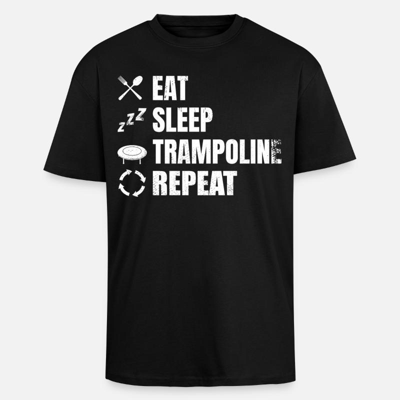 Lustiger Trampolinist Terminplan - Oversized Heavyweight Unisex T-Shirt - Schwarz
