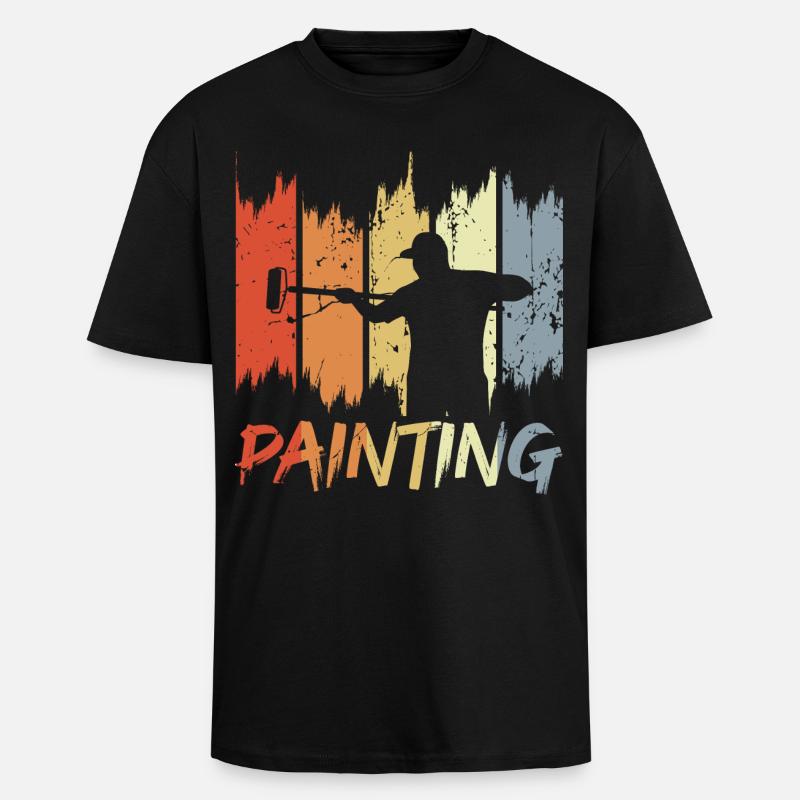 Retro Maler - Oversized Heavyweight Unisex T-Shirt - Schwarz