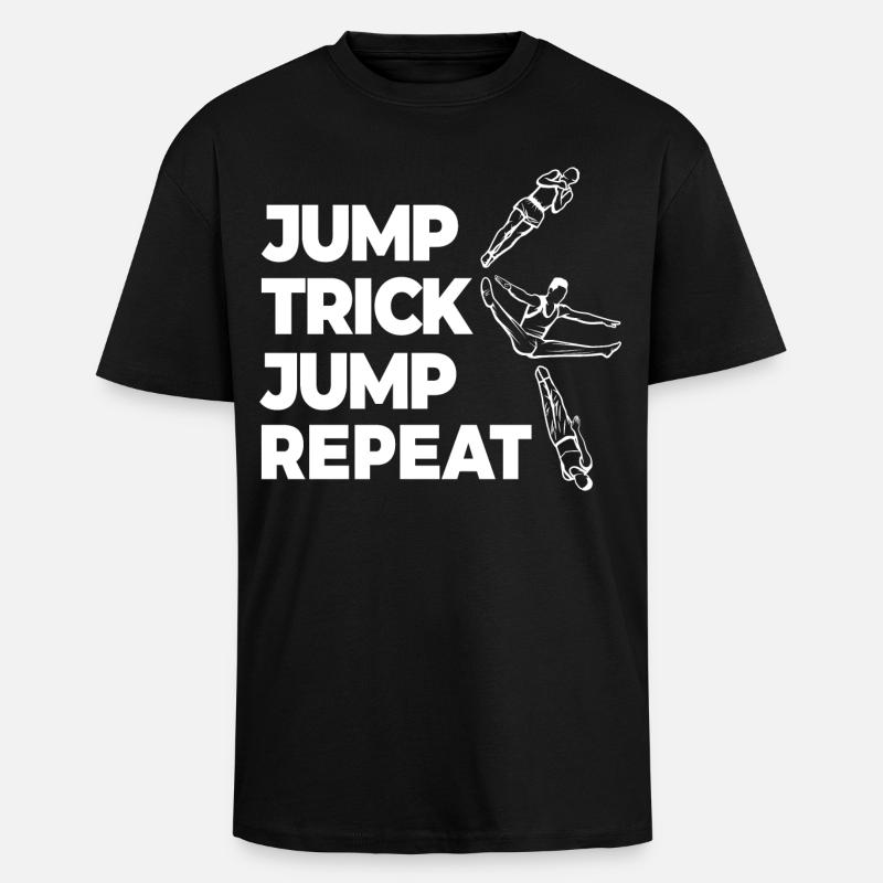 Jump Trick Jump Repeat - Oversized Heavyweight Unisex T-Shirt - Schwarz