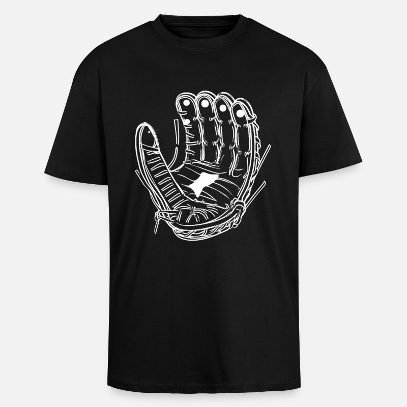 Baseball Handschuh - Oversized Heavyweight Unisex T-Shirt - Schwarz