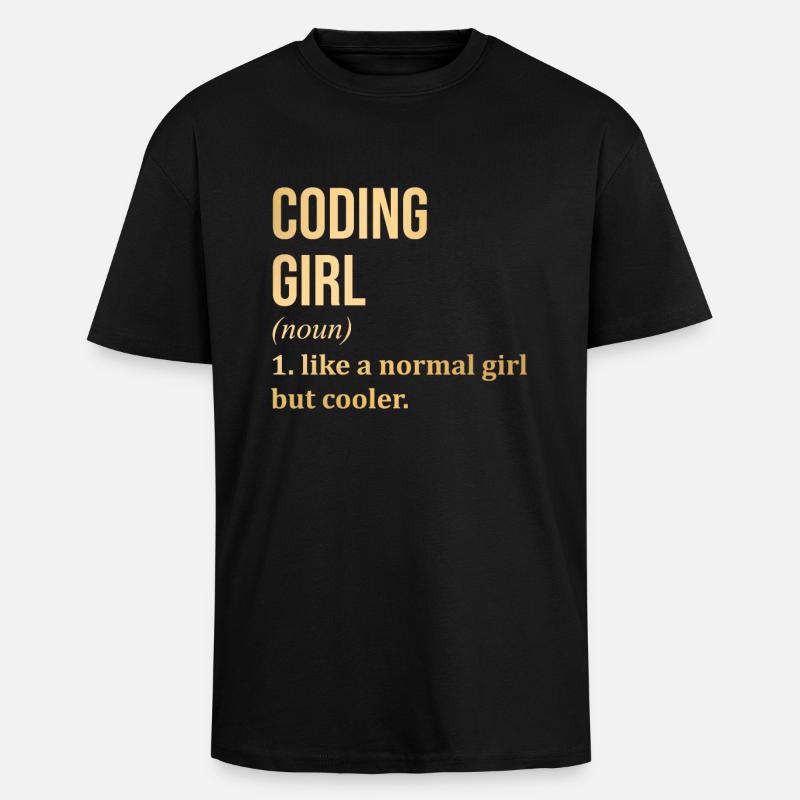 Codierung - Oversized Heavyweight Unisex T-Shirt - Schwarz