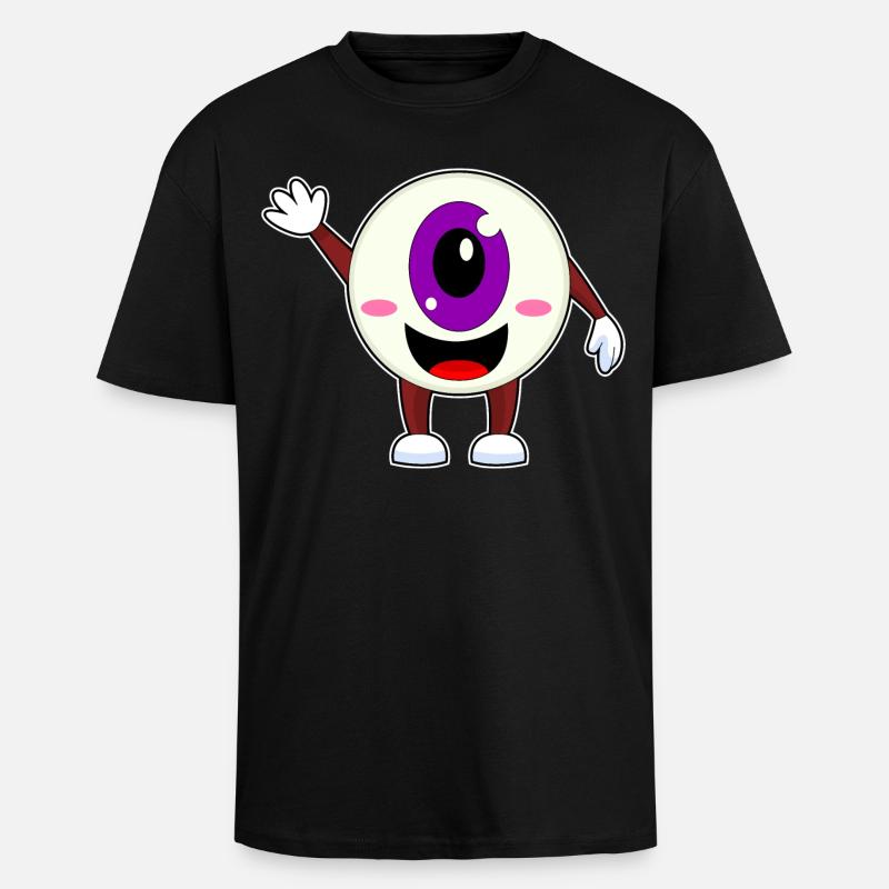 Globe oculaire Halloween - T-shirt unisexe oversize épais - noir