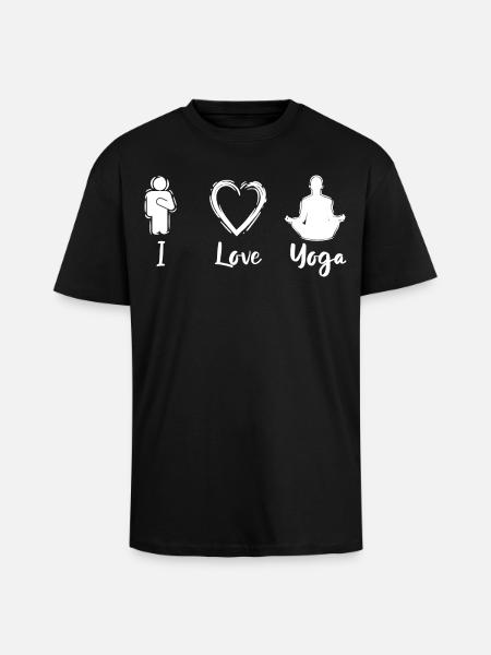 I Love Yoga - Unisex Oversized Heavyweight T-shirt - black