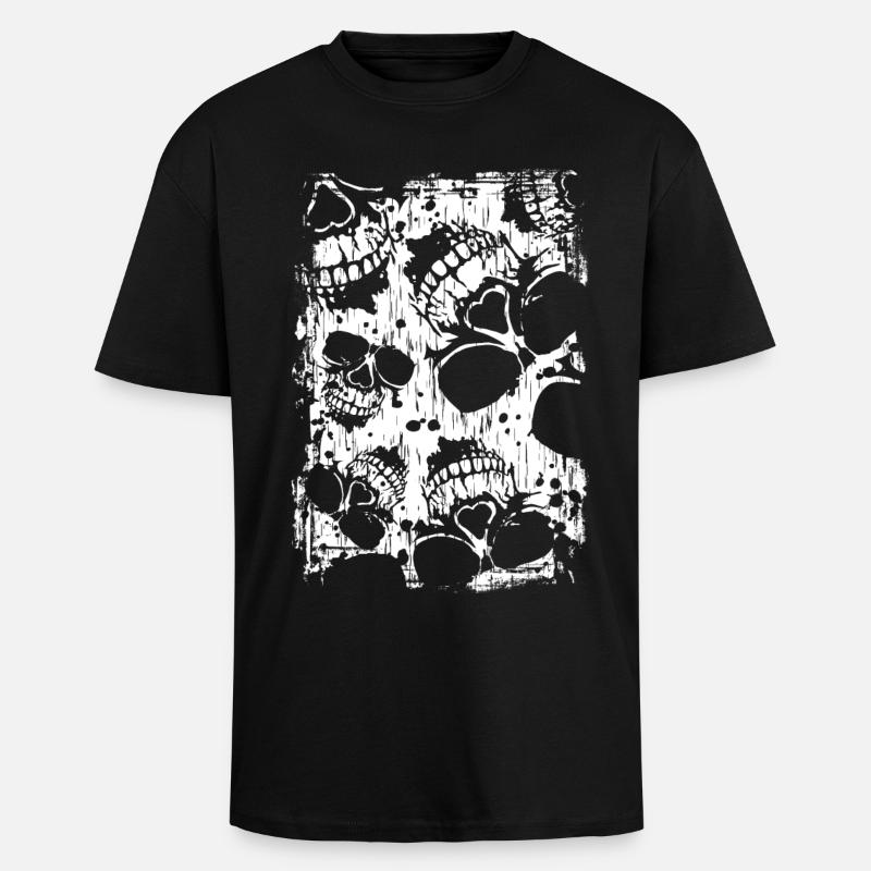 Fierce Skull - Oversized Heavyweight Unisex T-Shirt - Schwarz