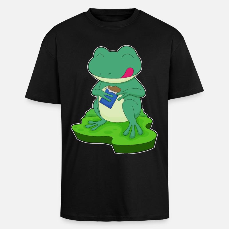 Frosch Tafel Schokolade - Oversized Heavyweight Unisex T-Shirt - Schwarz