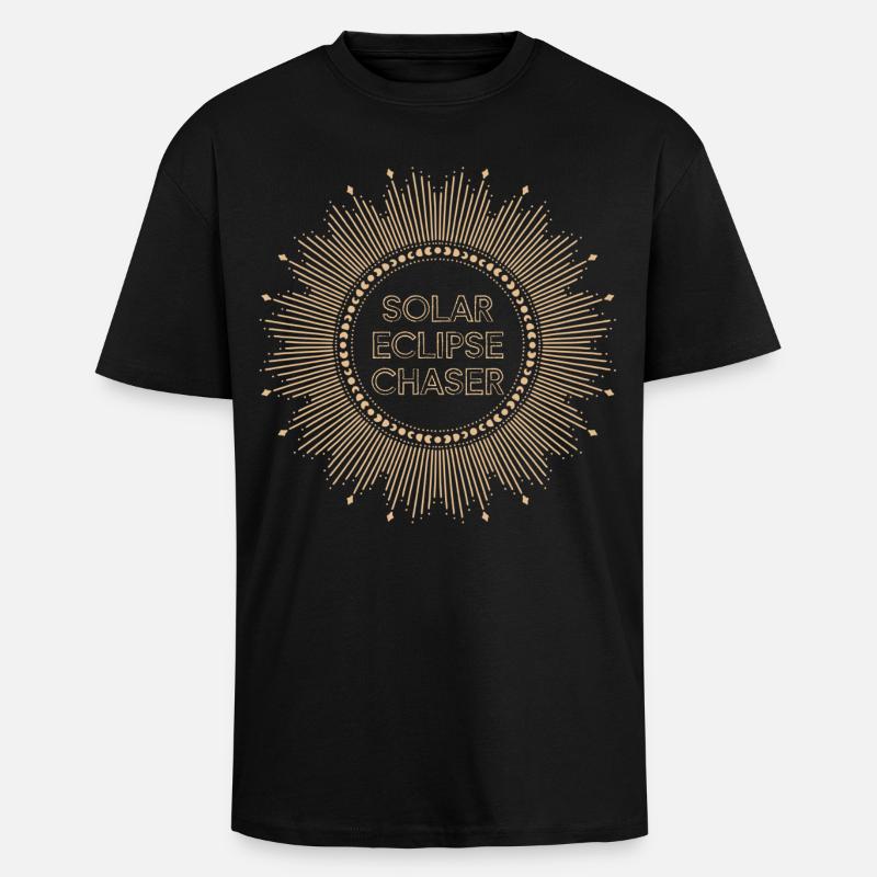 Solar eclipse chaser - Unisex Oversized Heavyweight T-shirt - black