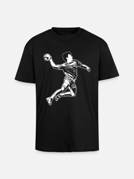 Handball Lover Sketch - Unisex Oversized Heavyweight T-shirt - black