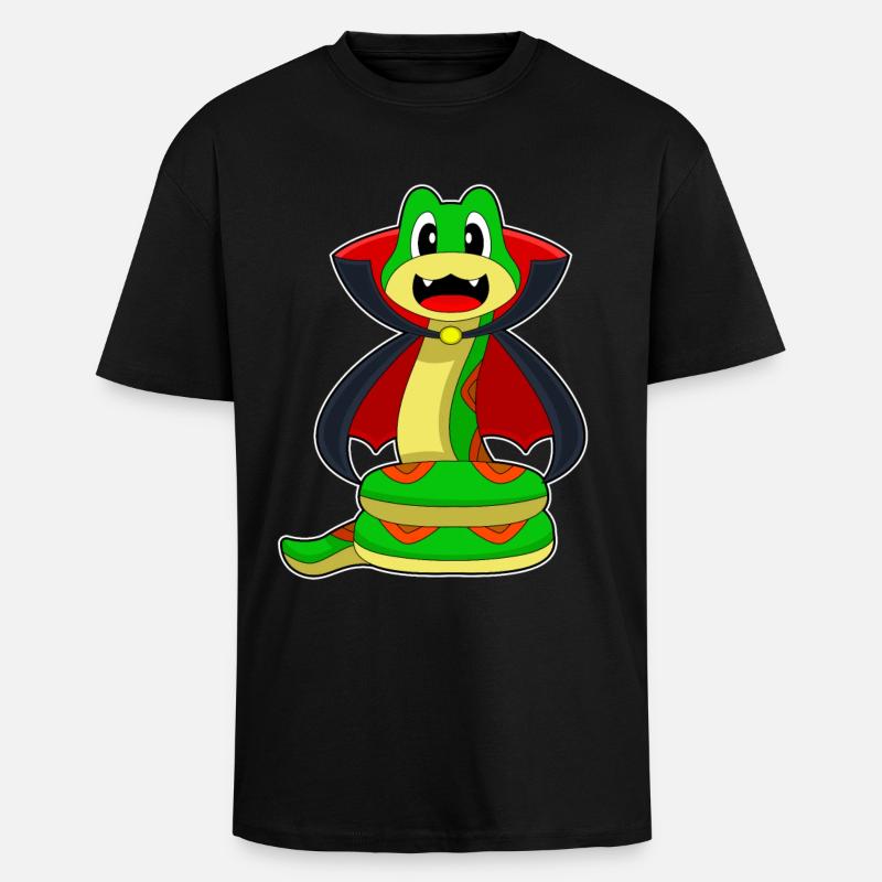Serpent Halloween Vampire - T-shirt unisexe oversize épais - noir