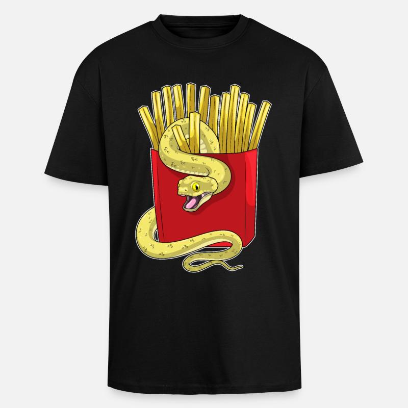 Frites serpent - T-shirt unisexe oversize épais - noir