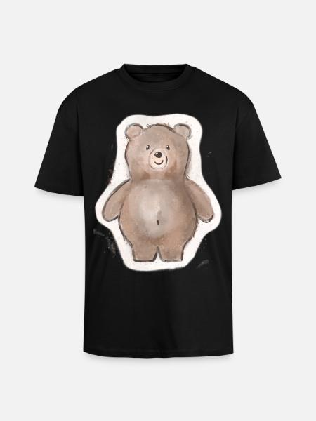 Dicker Bär - Oversized Heavyweight Unisex T-Shirt - Schwarz