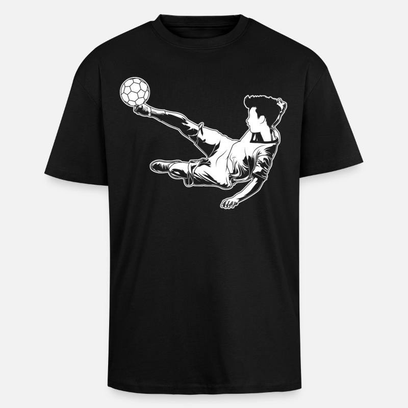 Fußballer Junge - Oversized Heavyweight Unisex T-Shirt - Schwarz