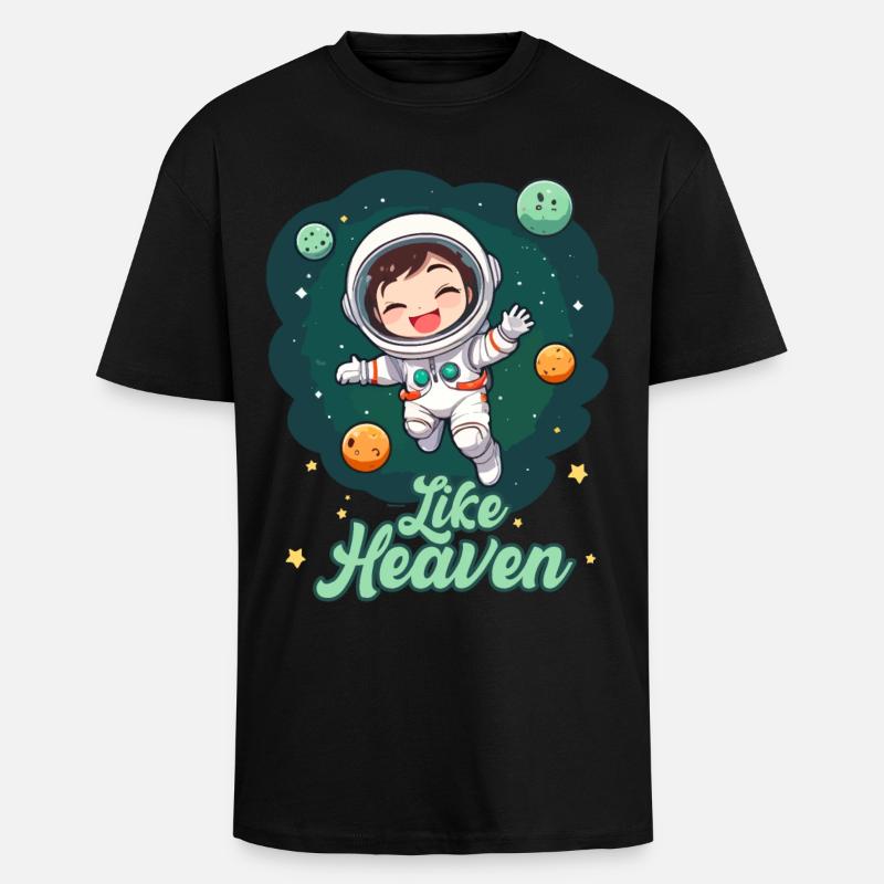 Like Heaven - Astronaut - Oversized Heavyweight Unisex T-Shirt - Schwarz