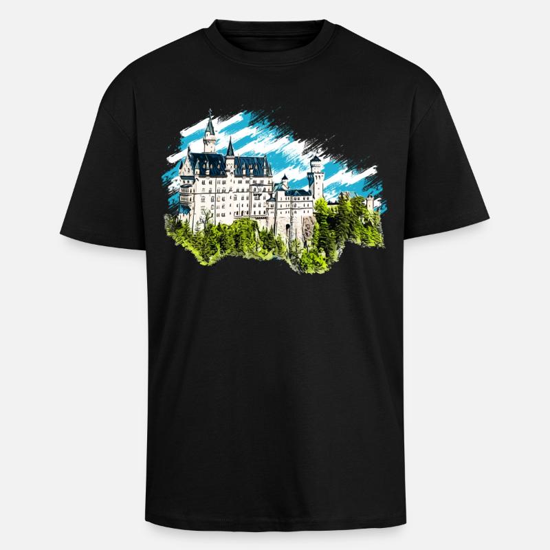 Schloss Neuschwanstein - Oversized Heavyweight Unisex T-Shirt - Schwarz