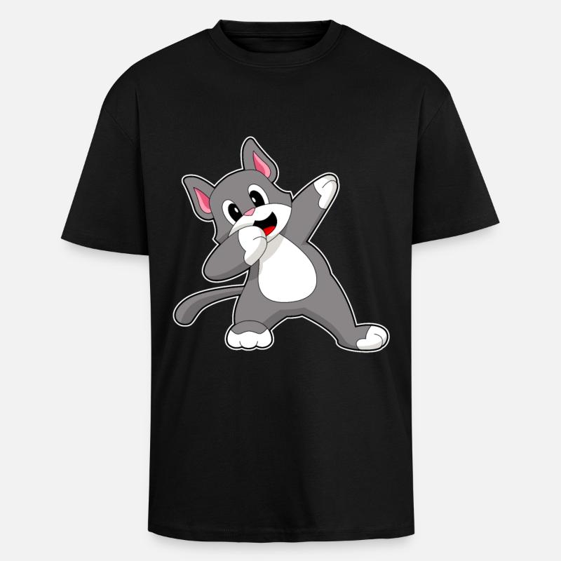 Chat Hip Hop Danse - T-shirt unisexe oversize épais - noir
