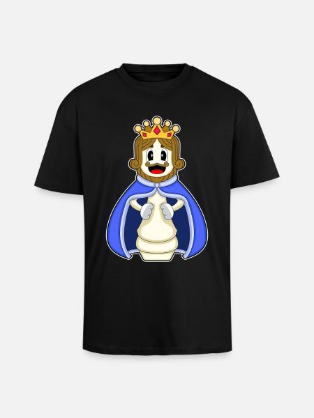 Chess Piece King Chess - Unisex Oversized Heavyweight T-shirt - black