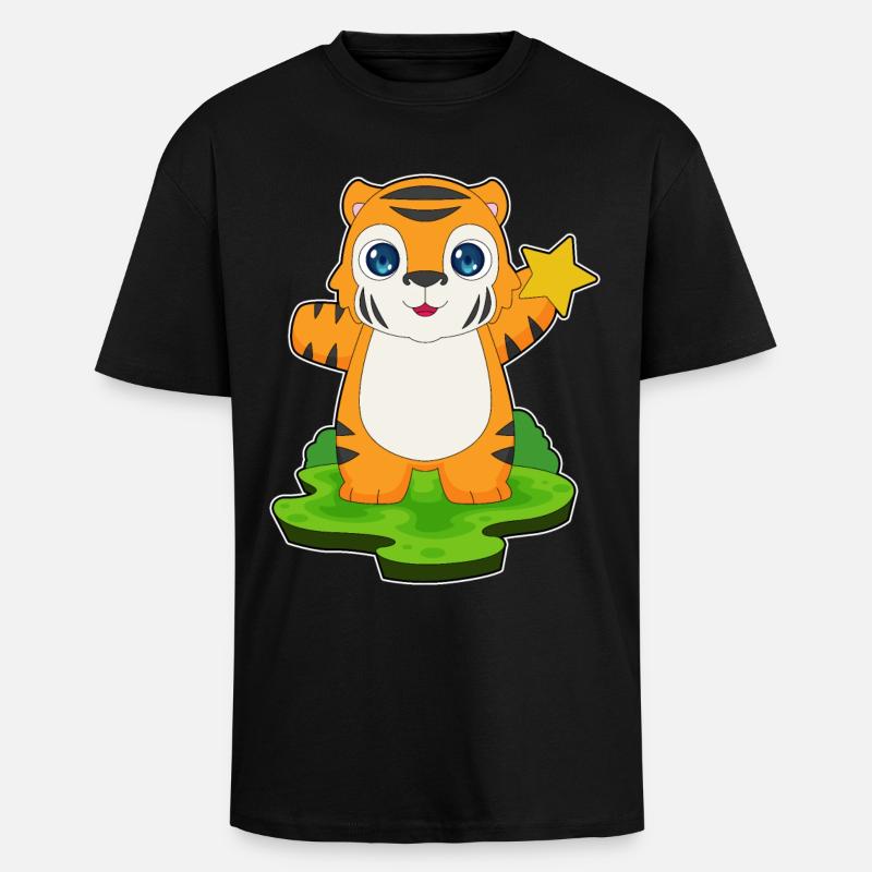 Tiger Star - Unisex Oversized Heavyweight T-shirt - black