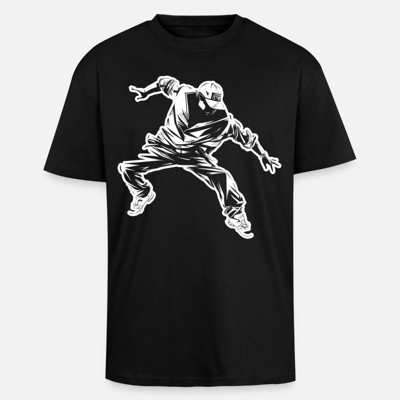Breakdance Zeichnung - Oversized Heavyweight Unisex T-Shirt - Schwarz