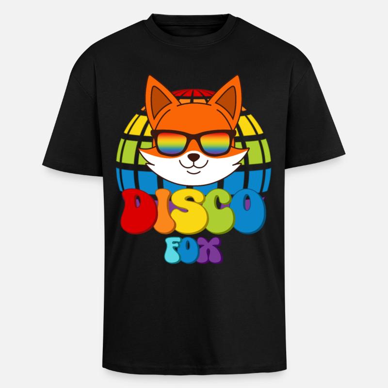 Disco Fox Discokugel Fuchs Sonnenbrille Discofox - Oversized Heavyweight Unisex T-Shirt - Schwarz