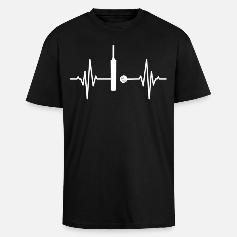 Cricket Herzschlag - Oversized Heavyweight Unisex T-Shirt - Schwarz