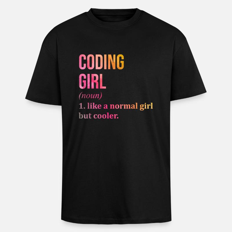 Coding - Unisex Oversized Heavyweight T-shirt - black