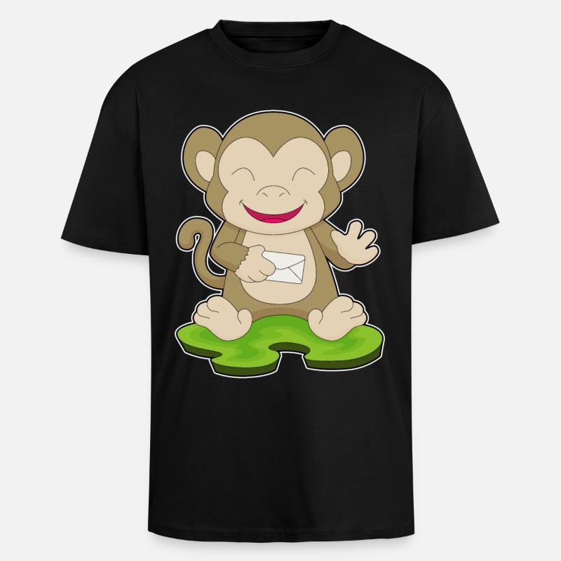Affe Brief - Oversized Heavyweight Unisex T-Shirt - Schwarz