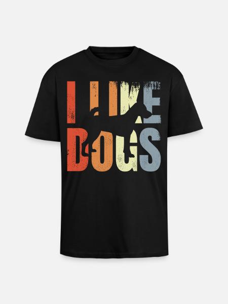 I Like Dogs - Oversized Heavyweight Unisex T-Shirt - Schwarz
