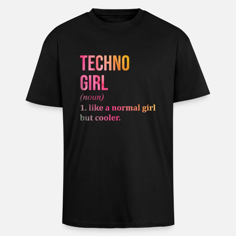 techno - T-shirt unisexe oversize épais - noir